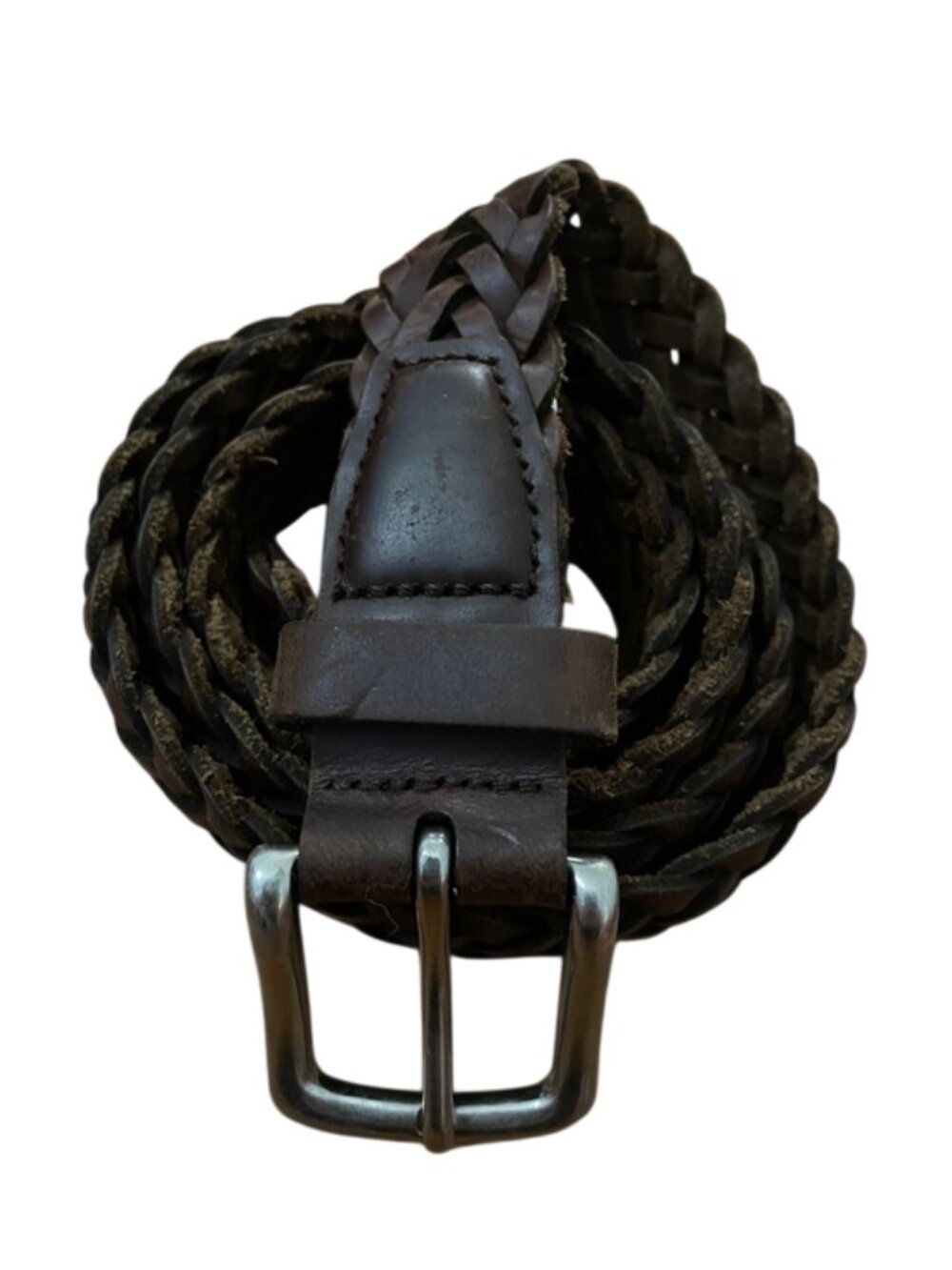 Wrangler Mens Brown Braided Woven Leather Belt Size 36 90 Guatemala